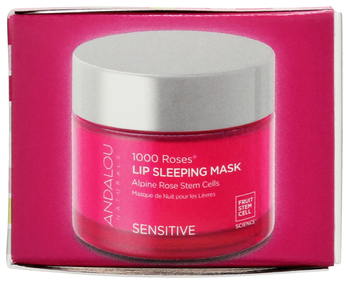 Andalou Naturals Mask 1000 ROSES, Overnight Sleeping Mask for Dry, Chapped Lips, Plumping, Hydrating & Soothing Balm with Alpine Rose Stem Cells