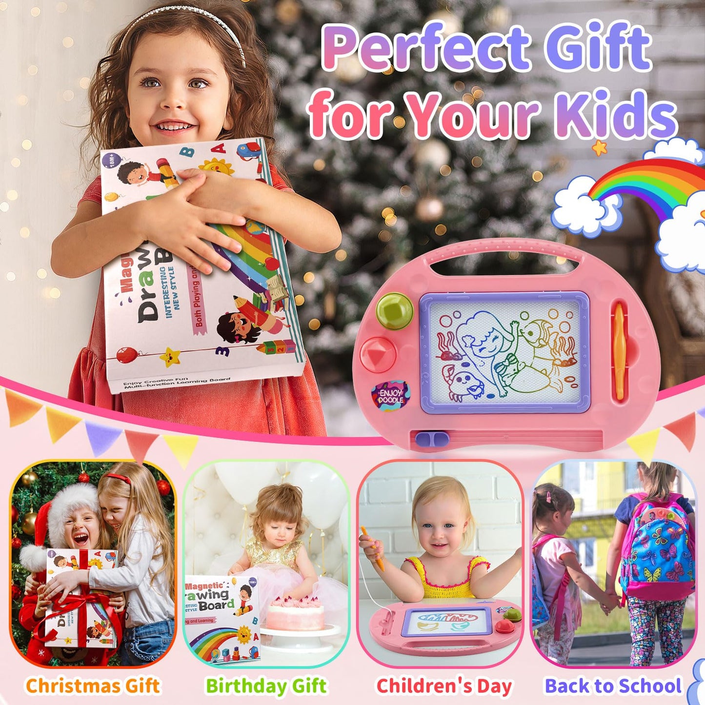 BABLOCVID Toddler Toys,Toys for 1-2 Year Old Girls,Magnetic Drawing Doodle Board for Kids Toy,Educational Learning Baby Toy for 18 Months 1 2 3 Year…