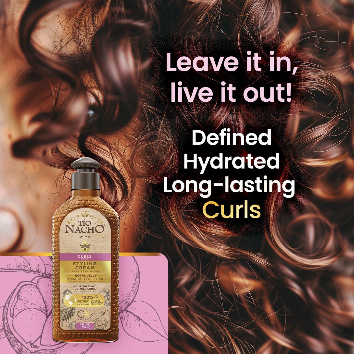 Tio Nacho Curls Styling Cream for Curly Hair with Royal Jelly and Mangosteen, Curl Cream for Curly Hair and Wavy Hair, Frizz Control Hair Styling
