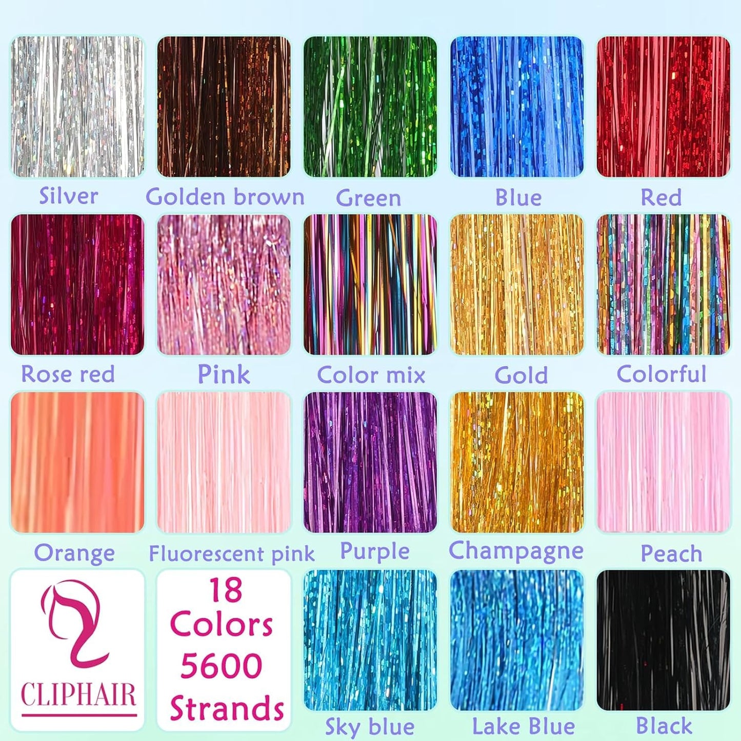Clip in Hair Tinsel 12 Pcs Hair Tinsel Kit for Girls 22 Inch Glitter Colorful Heat Resistant Party Festival Hair Accessories for Women Beauty and Personal Care LEDIZE