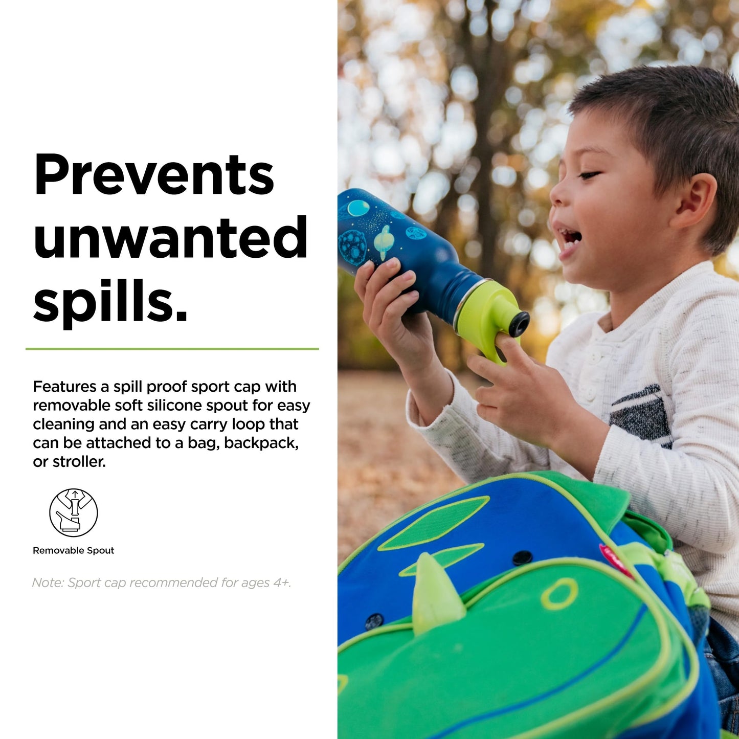 Klean Kanteen Classic Kid's Water Bottle with Sport Cap - Durable Stainless Steel Water Bottle for Children 4+ - Dishwasher-Safe & BPA-Free