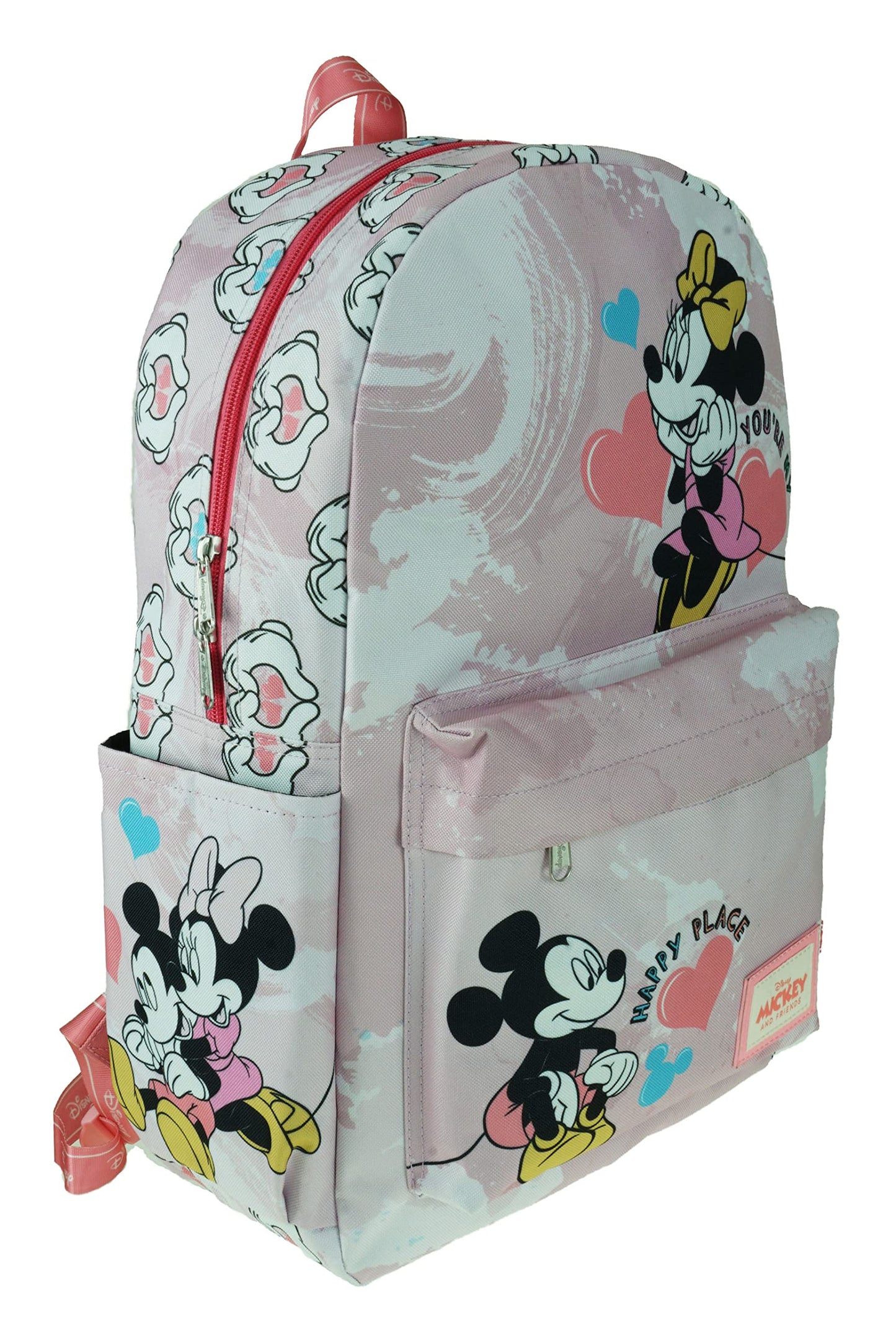 KBNL Classic Disney Minnie Mouse Backpack with Laptop Compartment for School, Travel, and Work, Multicolor (A22202-MINNIE)