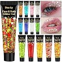 14 Colors Body Glitter,Face Glitter Makeup for Kids Women,Sparkly Chunky Hair Glitter for Eye Lip Nails,Mardi Gras Glitter Makeup Face Paint,Singer