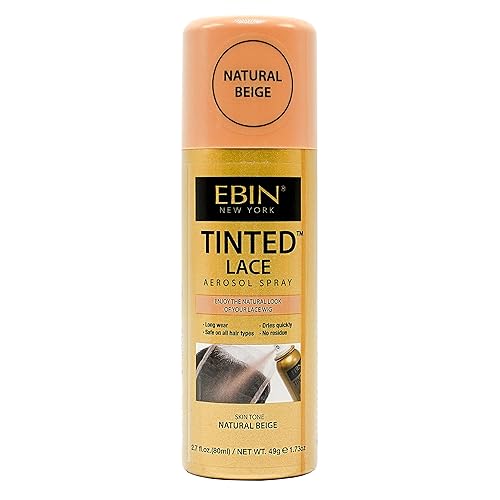 EBIN NEW YORK Tinted Lace Spray - Natural Beige, 2.7oz/80ml, Quick dry, Water Resistant, No Residue, High pigmentation, Even Spray, Matching Skin