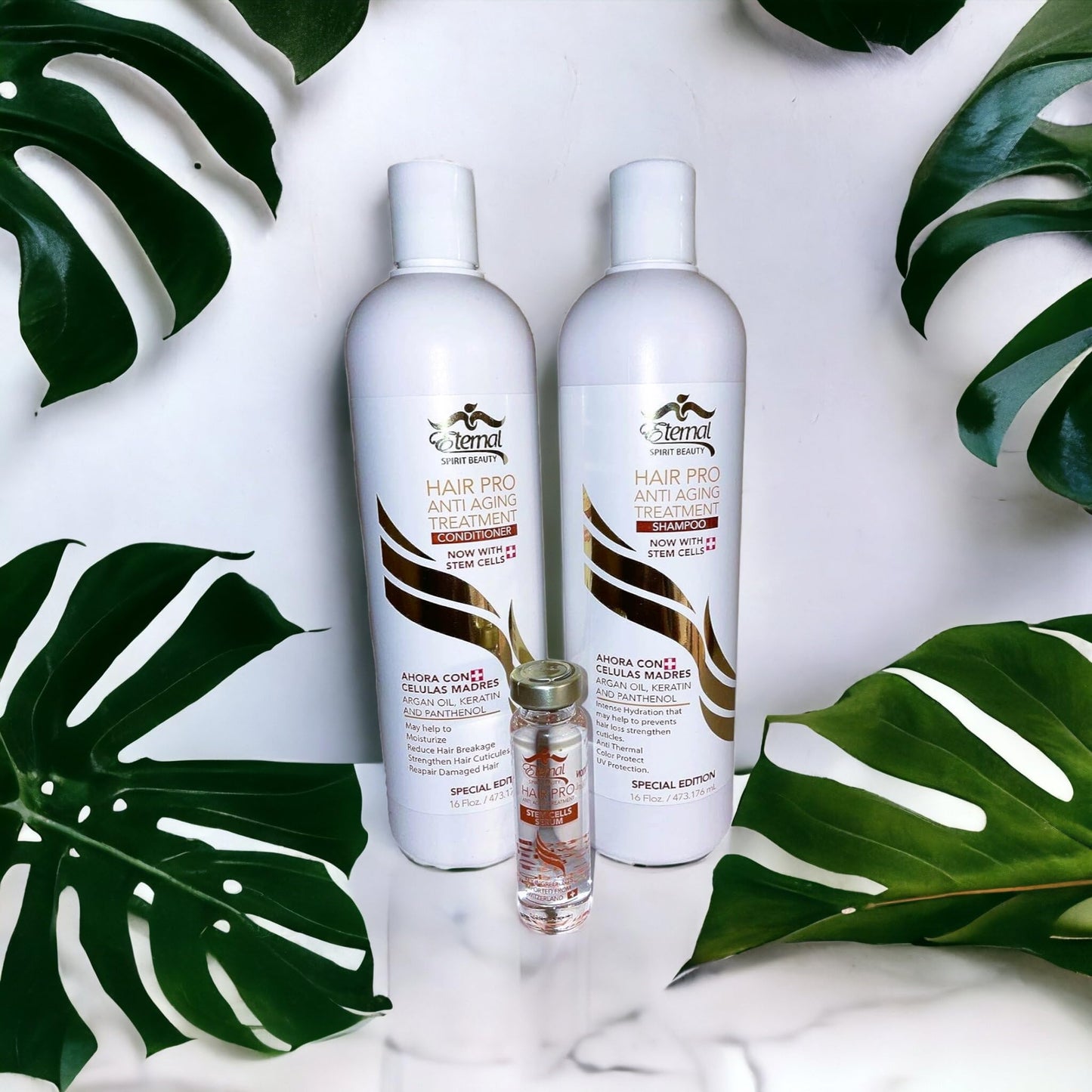 Eternal Hair Pro Anti Aging Treatment Shampoo and Conditioner Stem Cells Serum
