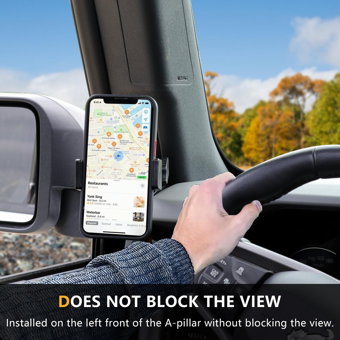 RERPRO Dash Phone Mount Holder Driver Side Compatible with 2021 2022 2023 2024 2025 New Ford Bronco 2/4 Door Interior Accessories Dashboard Cell…