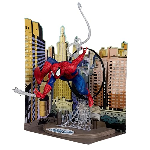 McFarlane Toys - Marvel Spider-Man 1:6th Scale Posed Figure with Scene & Comic (Based on The Amazing Spider-Man #301)