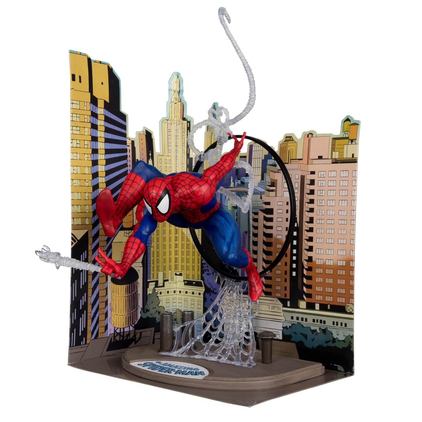 McFarlane Toys - Marvel Spider-Man 1:6th Scale Posed Figure with Scene & Comic (Based on The Amazing Spider-Man #301)