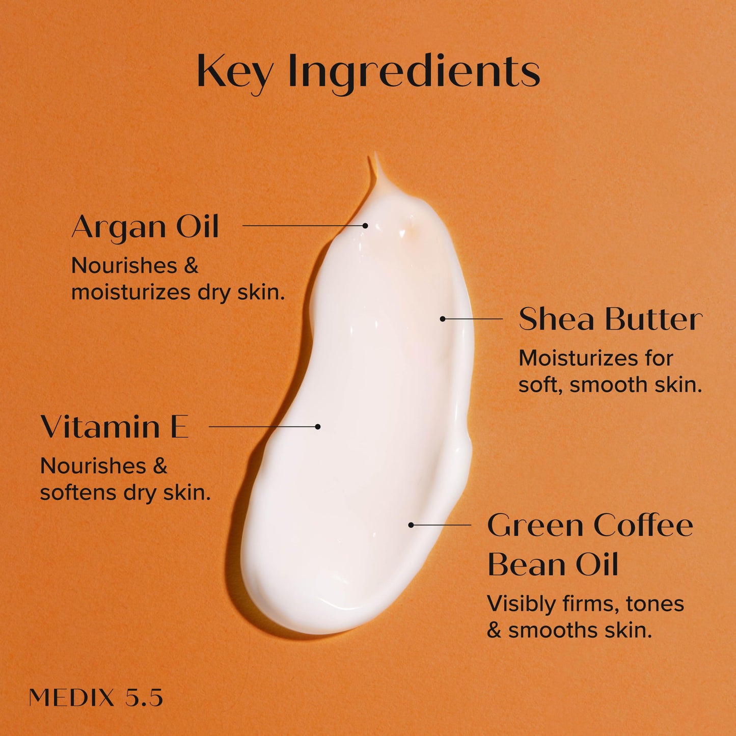 Medix 5.5 Argan Oil Cream + Vitamin E Anti Aging Skin Care Moisturizer Body Cream | Firming Body Lotion Reduces Look Of Wrinkles, Cellulite, Crepey