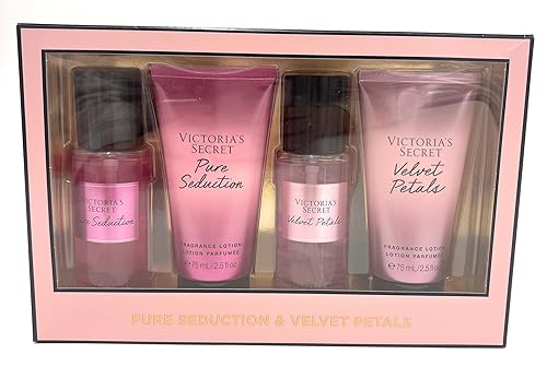Victoria's Secret 4pc Gift set: Pure Seduction & Velvet Petals Mist, Lotion each 2.5 fl oz Limited Edition