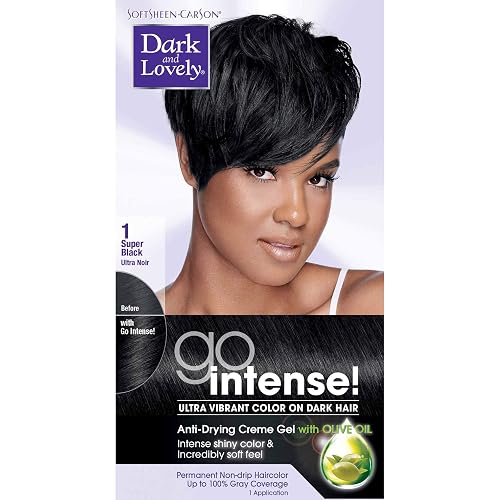 SoftSheen-Carson Dark and Lovely Go Intense Ultra Vibrant Color on Dark Hair, Super Black 1 (Packaging May Vary)