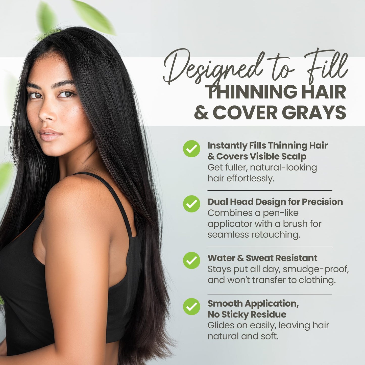 Herbishh Hair Root Touch-up Pen, Instant Gray Coverage & Hair Loss Cover up, Concealer for Thin Hairlines, Water Resistant & Semi Permanent Smudge