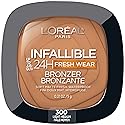 L'Oreal Paris Infallible Up to 24H Fresh Wear Soft Matte Longwear Bronzer. Waterproof, heatproof, Transfer, humidity and sweatproof, Light Medium