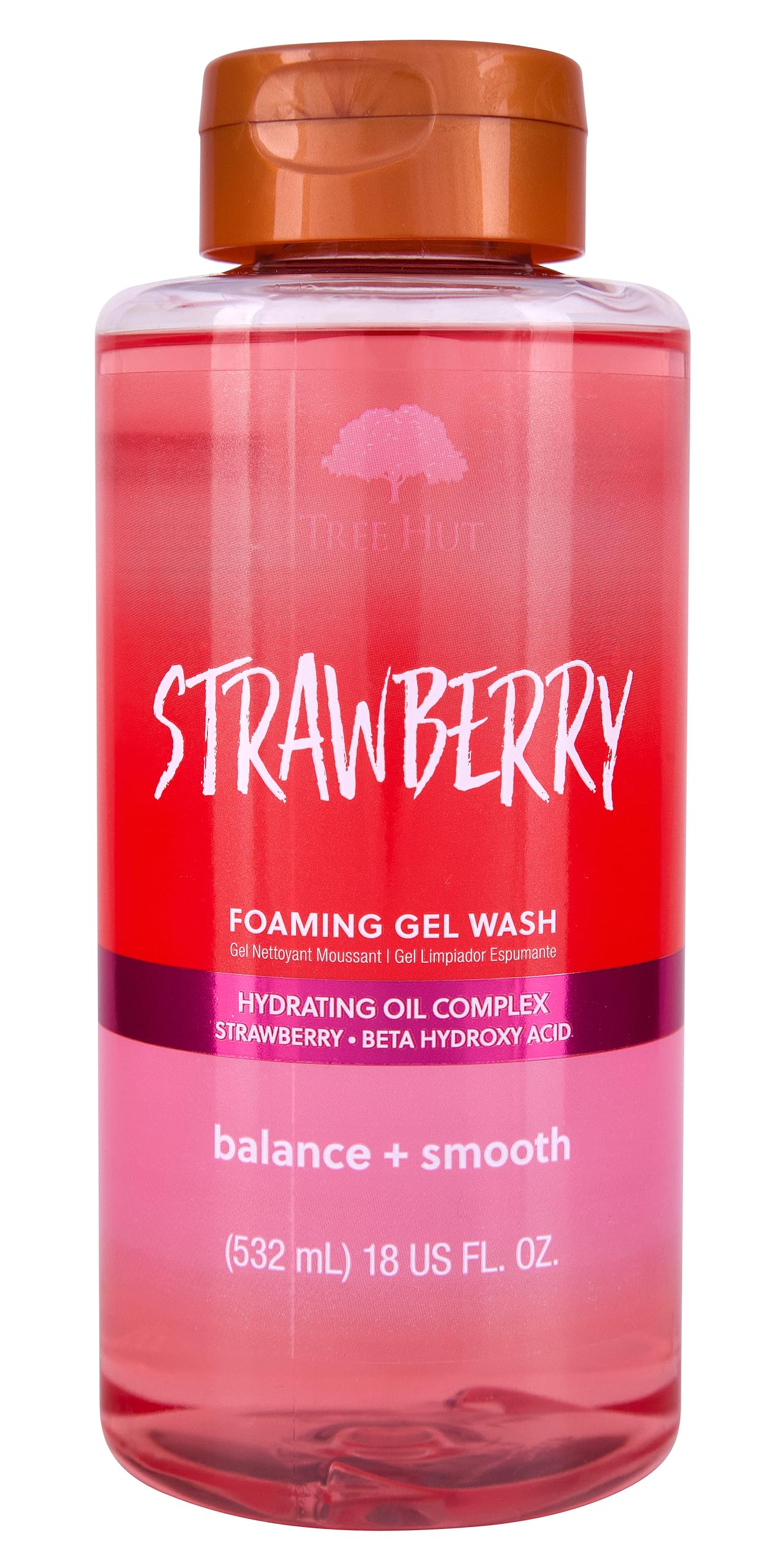 Tree Hut Strawberry Foaming Gel Wash | Cleanse & Soothe Skin Without Stripping Moisture | Made with our Hydrating Oil Complex | 18 fl oz.