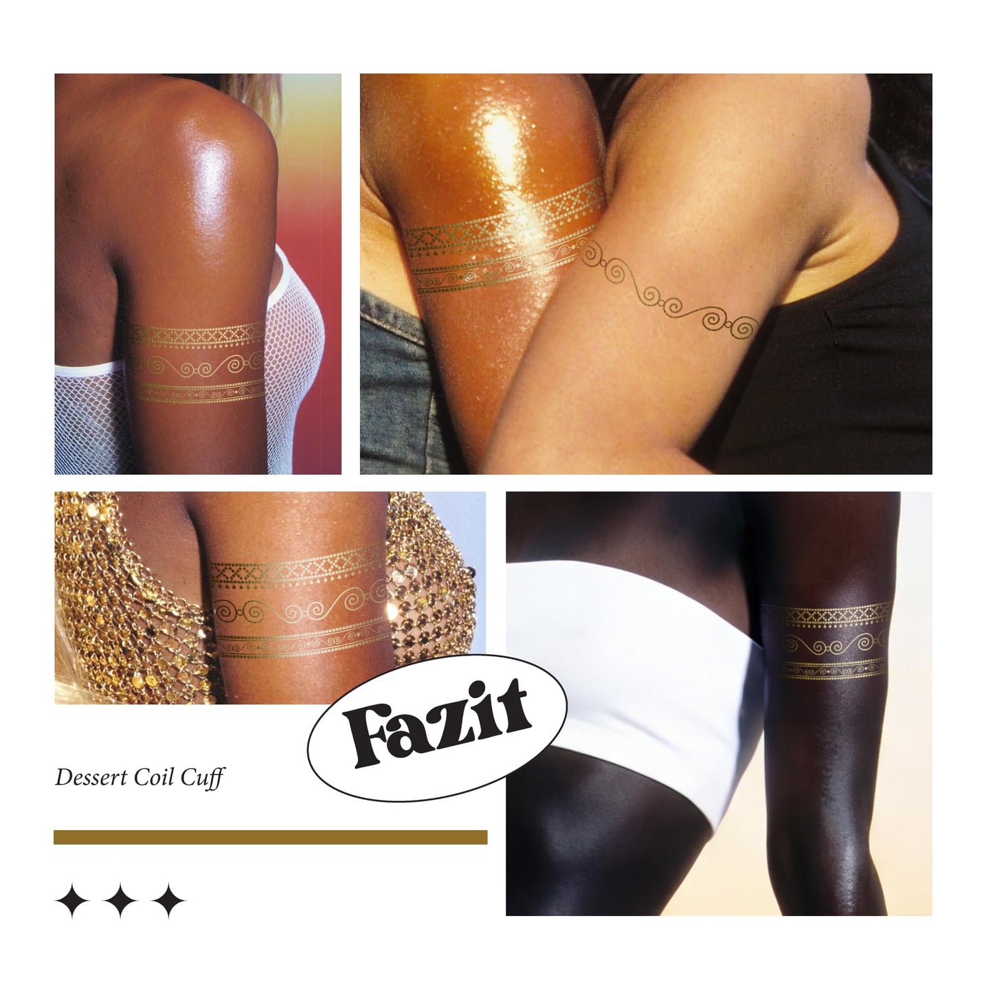 Fazit Makeup Patches - Desert Coil Cuff Bodybond - Glow Up Make-Up Patches - Cute Glitter Makeup Accessories for Women - Cosmetic Body Glitter