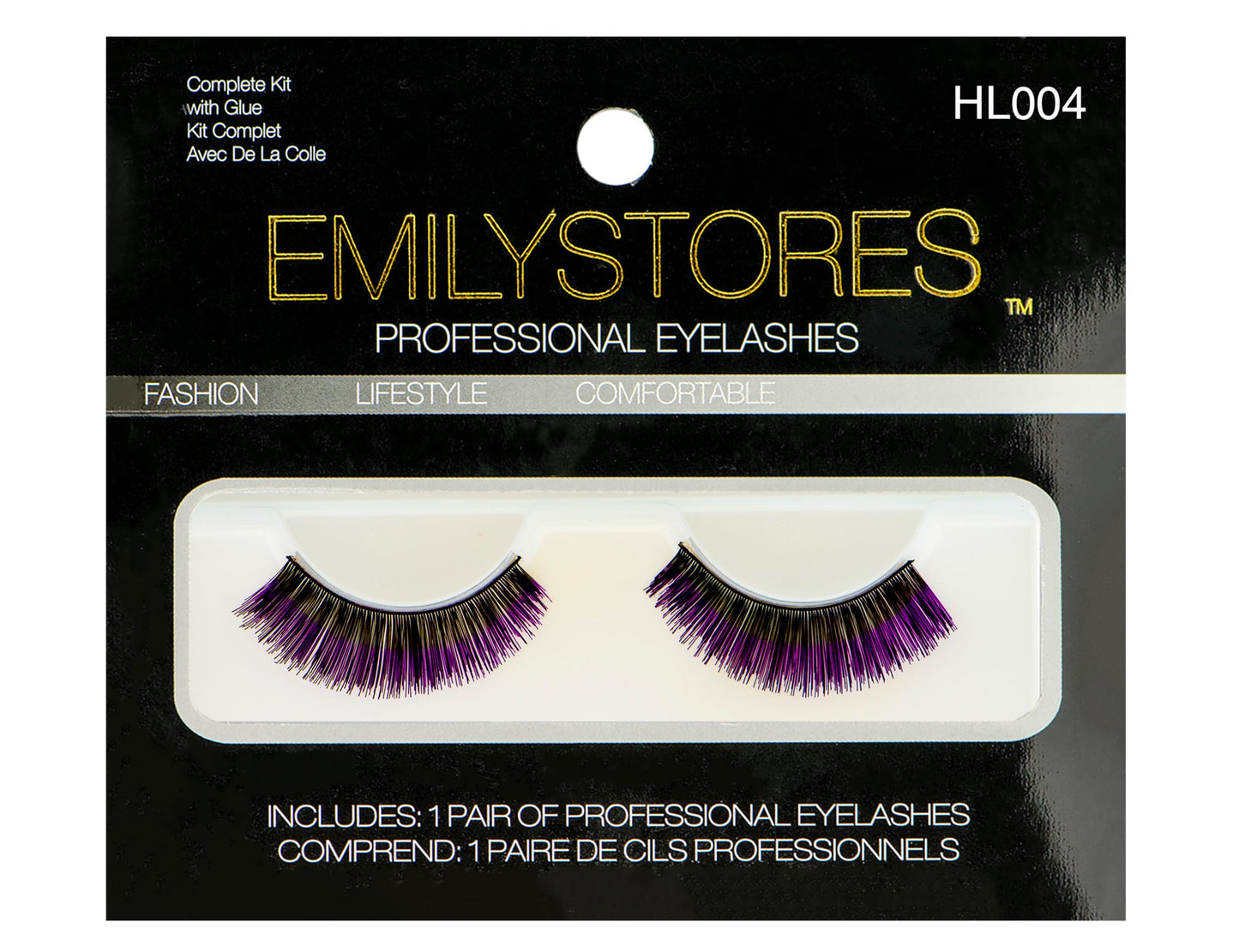 EMILYSTORES Purple False Eyelashes Halloween Colorful Eye lashes Extension Tools for Cosplay Makeup Natural Looking Masquerade Party Eyelashes 1 Pair