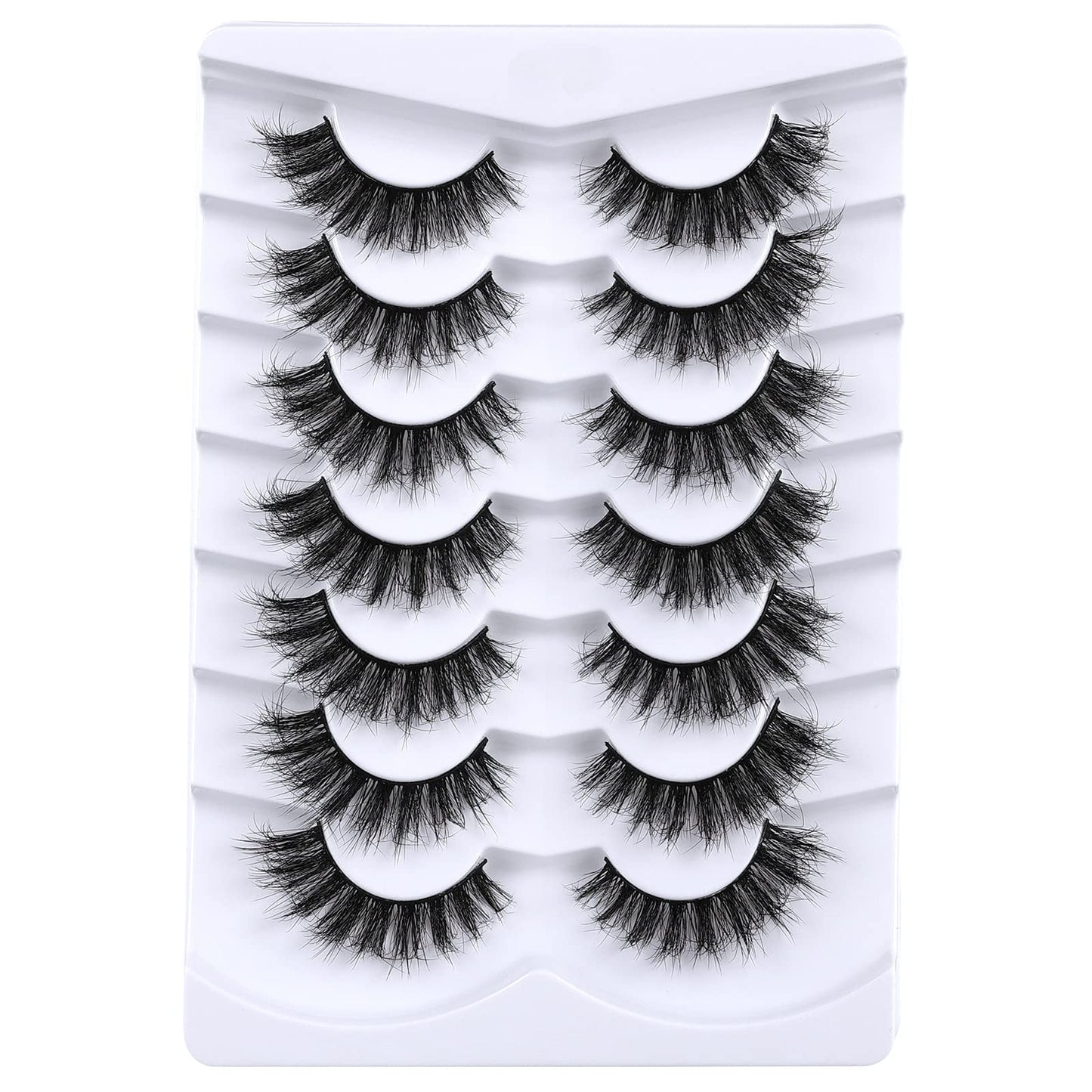 Mebver 8D Fluffy Wispy Lashes False Eyelashes Cat Eye Lashes Faux Mink Lashes Natural Look That Look Like Extensions Pestañas Postizas D Curl Lash