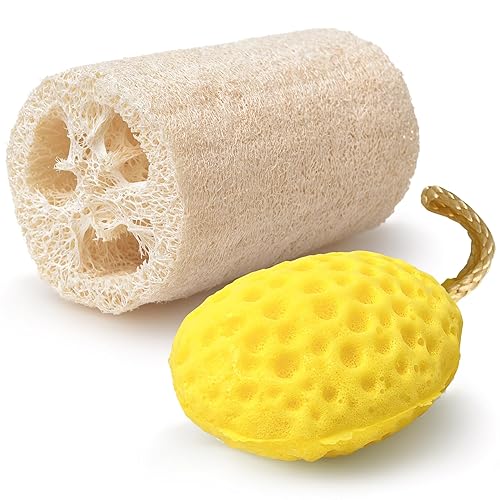 Serenelife Loofah and Sponge - Exfoliating Scrubber for Body Care in Bath Spa Shower, Remove Dead Skin, Great for Bathing and Scrubbing, Bathroom