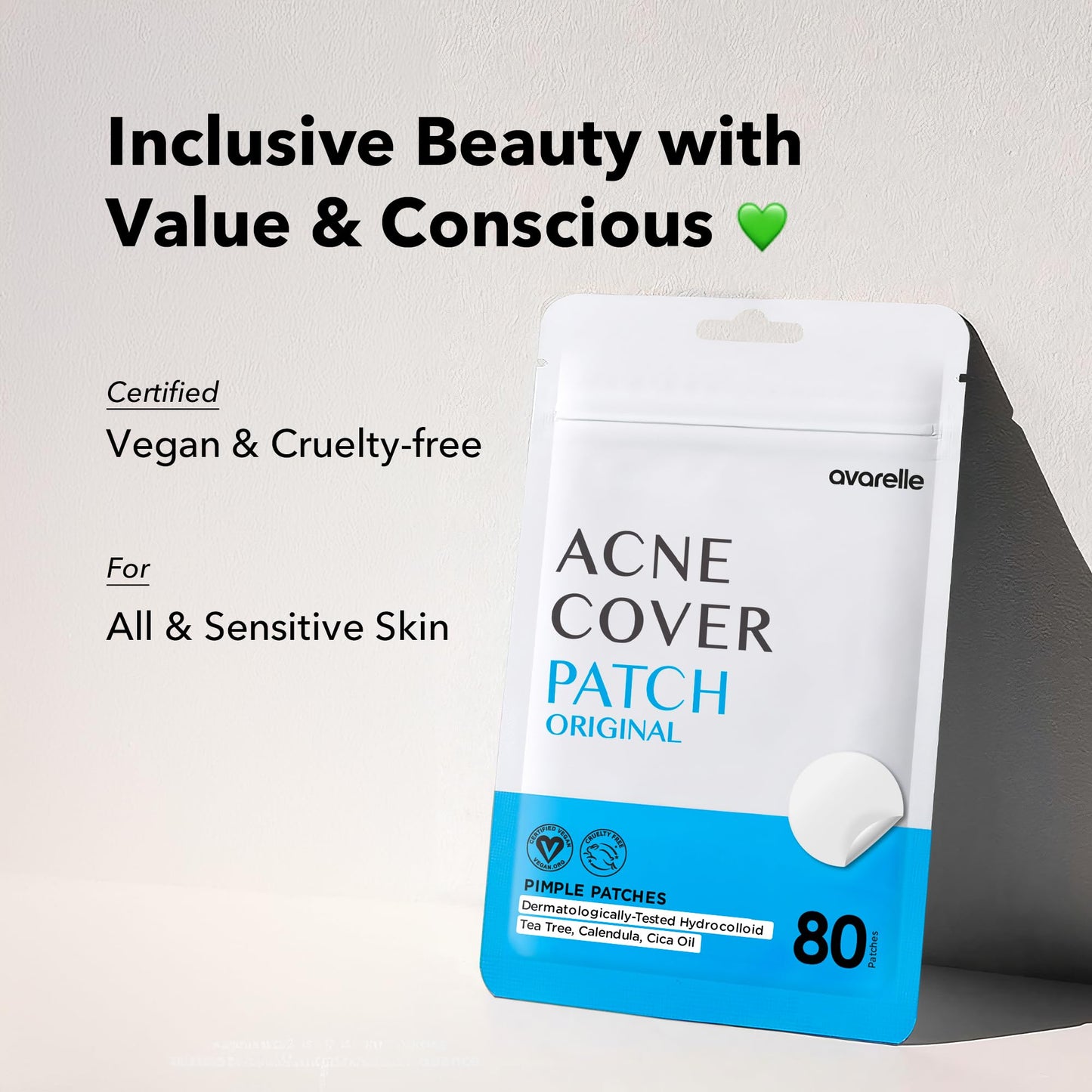 AVARELLE Pimple Patches for Face | Hydrocolloid Acne Patches for Covering Blemishes | Zit Patches with Tea Tree, Calendula, & Cica | HSA Store
