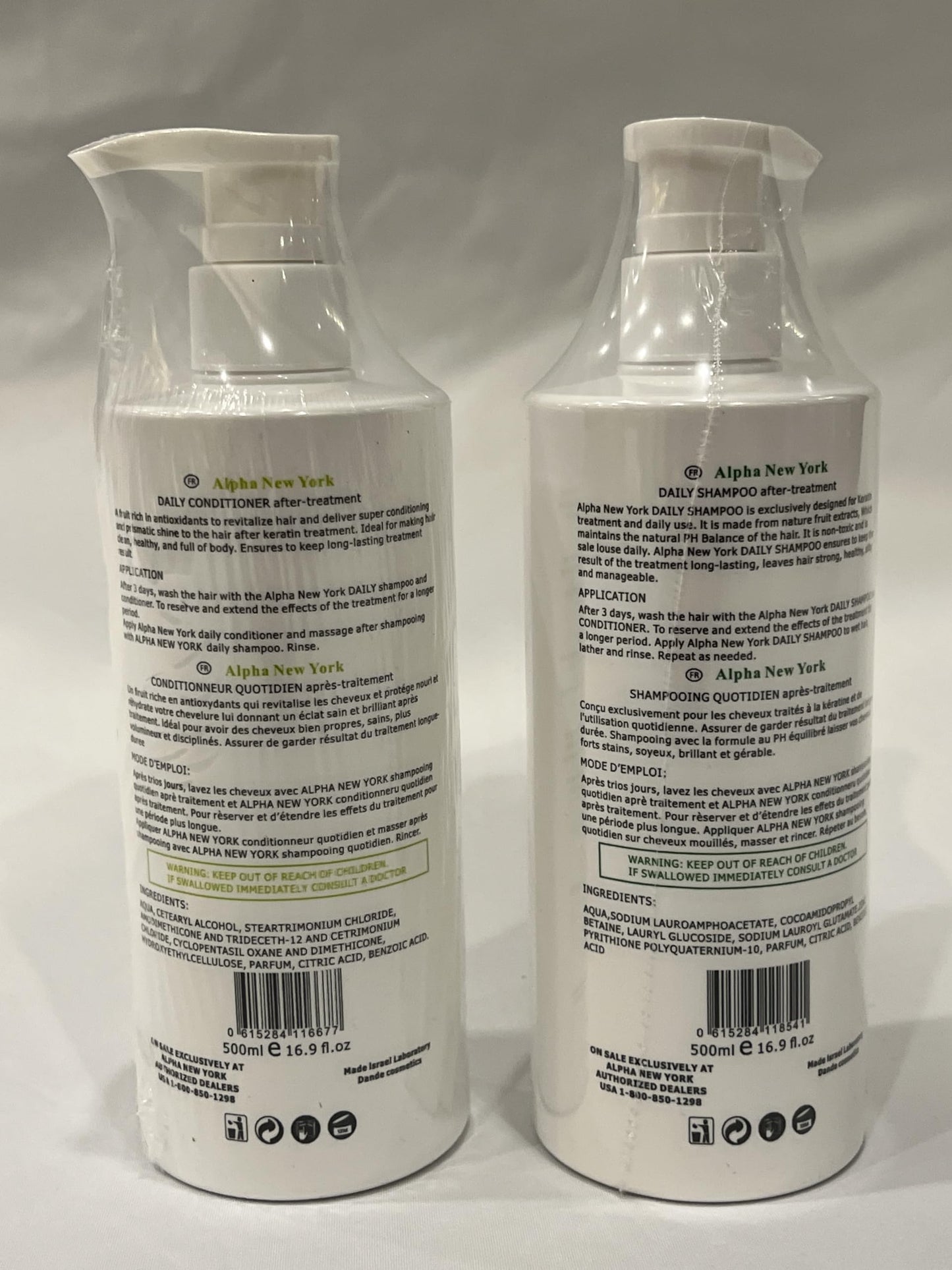 Daily keratin Shampoo & Conditioner hair repair Set by Alpha New York 500ml