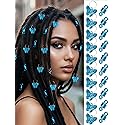 Formery Butterfly Braid Charms Blue Butterflies Loc Hair Jewelry Spiral African Dreadlock Accessories for Women (20PCS)