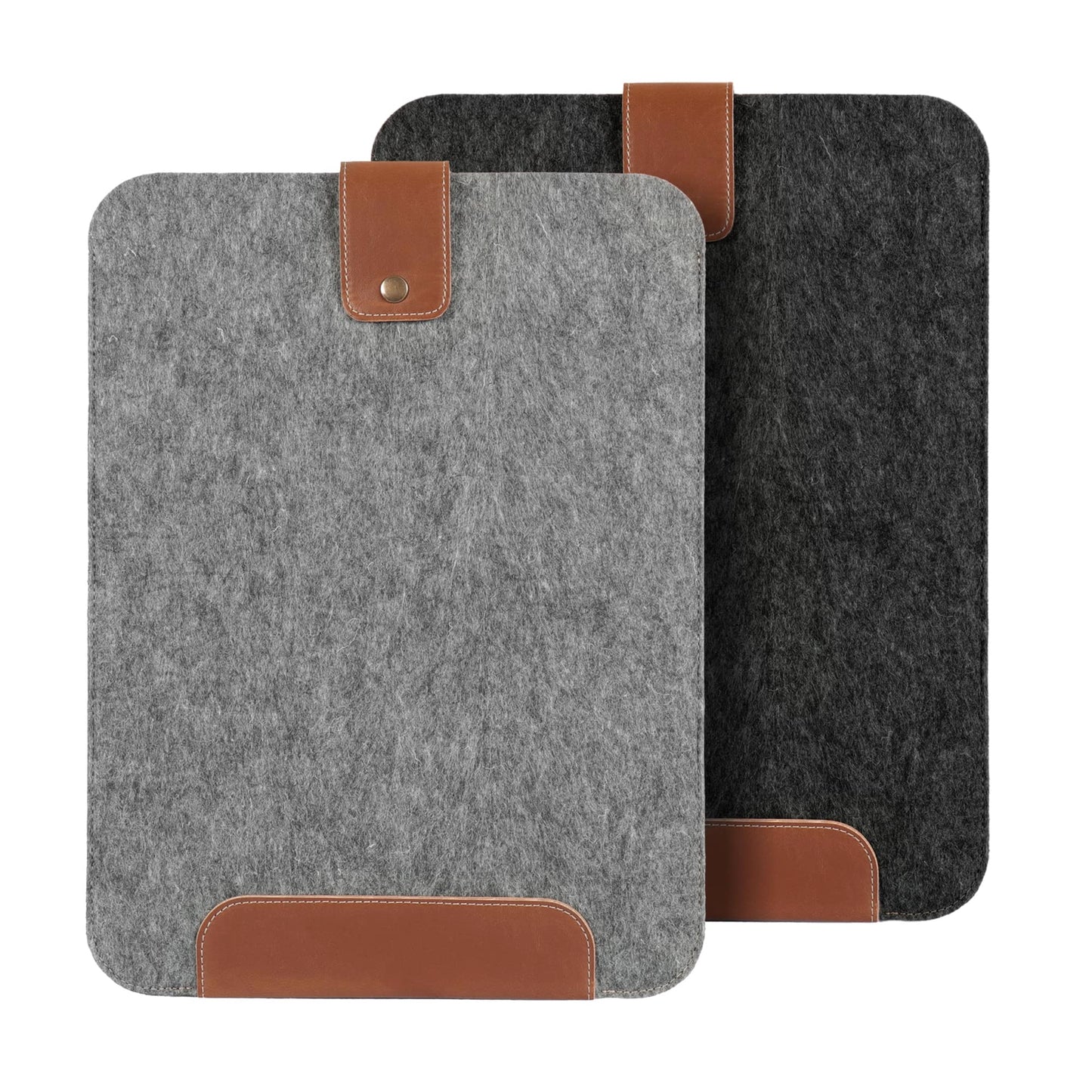 MegaGear Genuine Leather Laptop Sleeve Bag, Fleece Lined Zippered Protective Case compatible with 13-14 inch MacBook Pro Air M1 M2 M3 M4, Gray