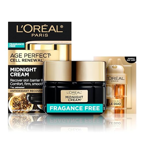 L'Oreal Paris Age Perfect Anti-Aging Midnight Face Cream, Fragrance-Free Face Moisturizer with Shea Butter and Antioxidants to Reduce Wrinkles