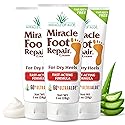 Miracle Foot Repair Cream, (1 oz / 3 Pack) Repairs Dry Cracked Heels and Feet, 60% Pure UltraAloe Moisturizes, Softens, and Repairs