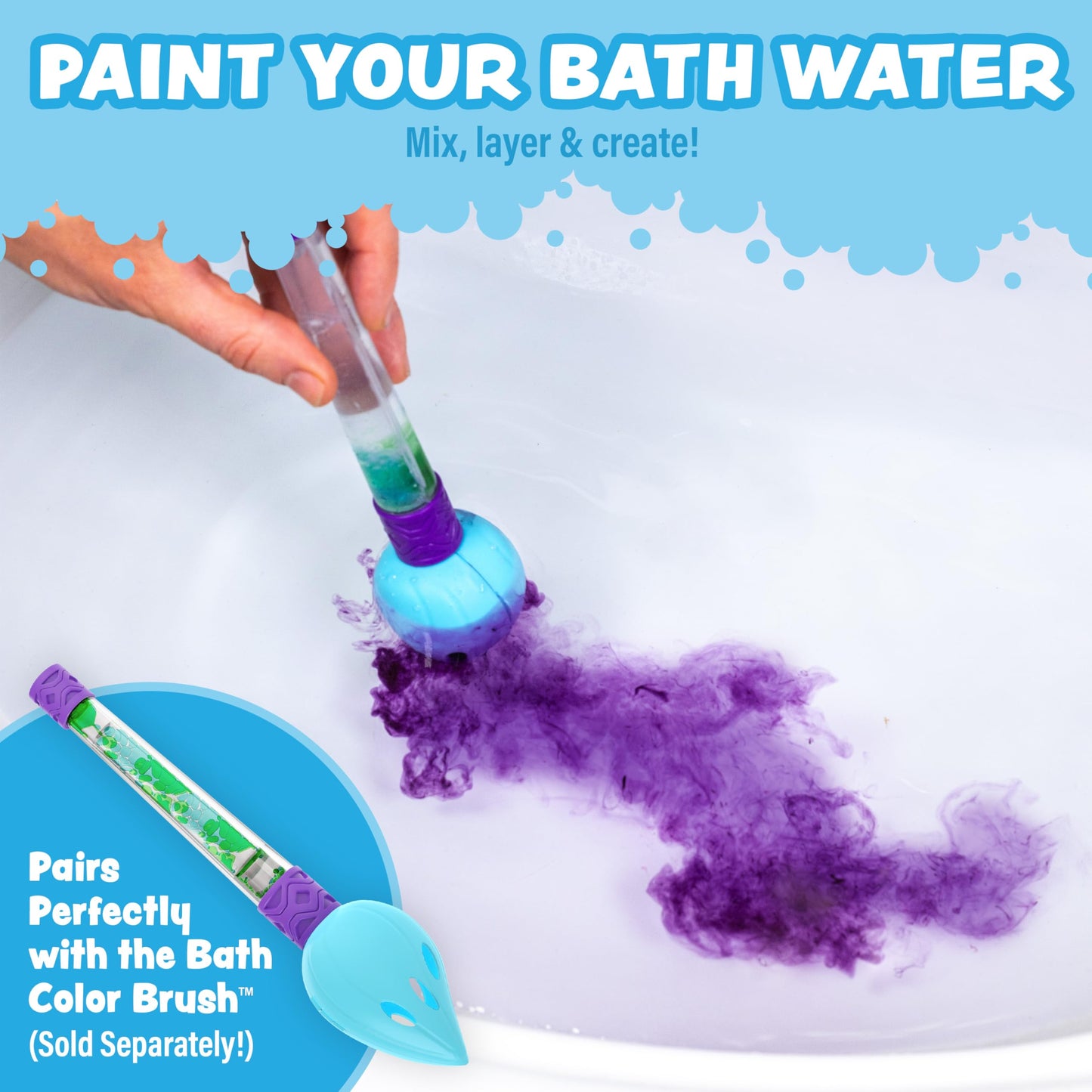 Tub Works® Bath Color Pops™ Moisturizing Kids Bath Bombs, 42 Count | Bath Bomb Refills for Bath Color Brush | Nontoxic & Fragrance-Free | 6 Unique Beauty and Personal Care Tub Works