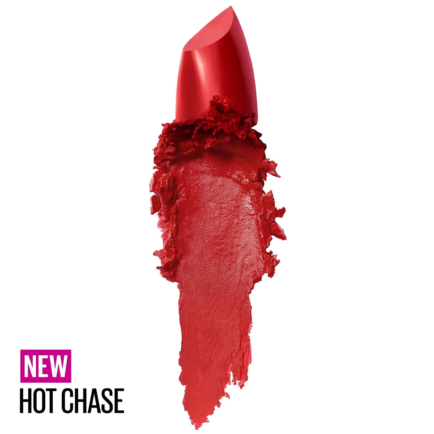 Maybelline Color Sensational Lipstick, Lip Makeup, Cream Finish, Hydrating Lipstick, Nude, Pink, Red, Plum Lip Color, Hot Chase, 0.15 oz; (Packaging