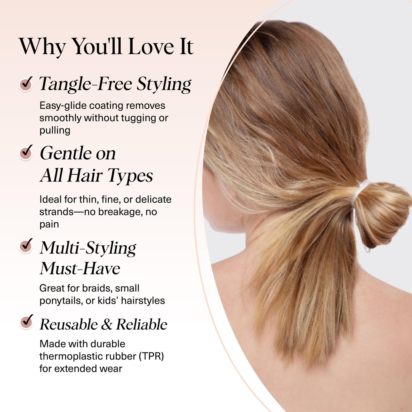 Kitsch Hair Ties No Damage for Kids, Teens and Women - Rubber Bands for Hair Styling | No Snag Hair Elastics | Daily Hair Accessories - 500pcs (Clear) Beauty and Personal Care Kitsch