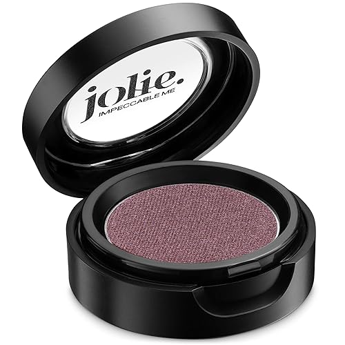 Jolie Cosmetics Powder Pressed Eyeshadows Metallic, Pearl Shimmer - Cruelty Free, Vegan, Single Pan Eyeshadow 1.48g Pinks & Reds (Plum Velvet)