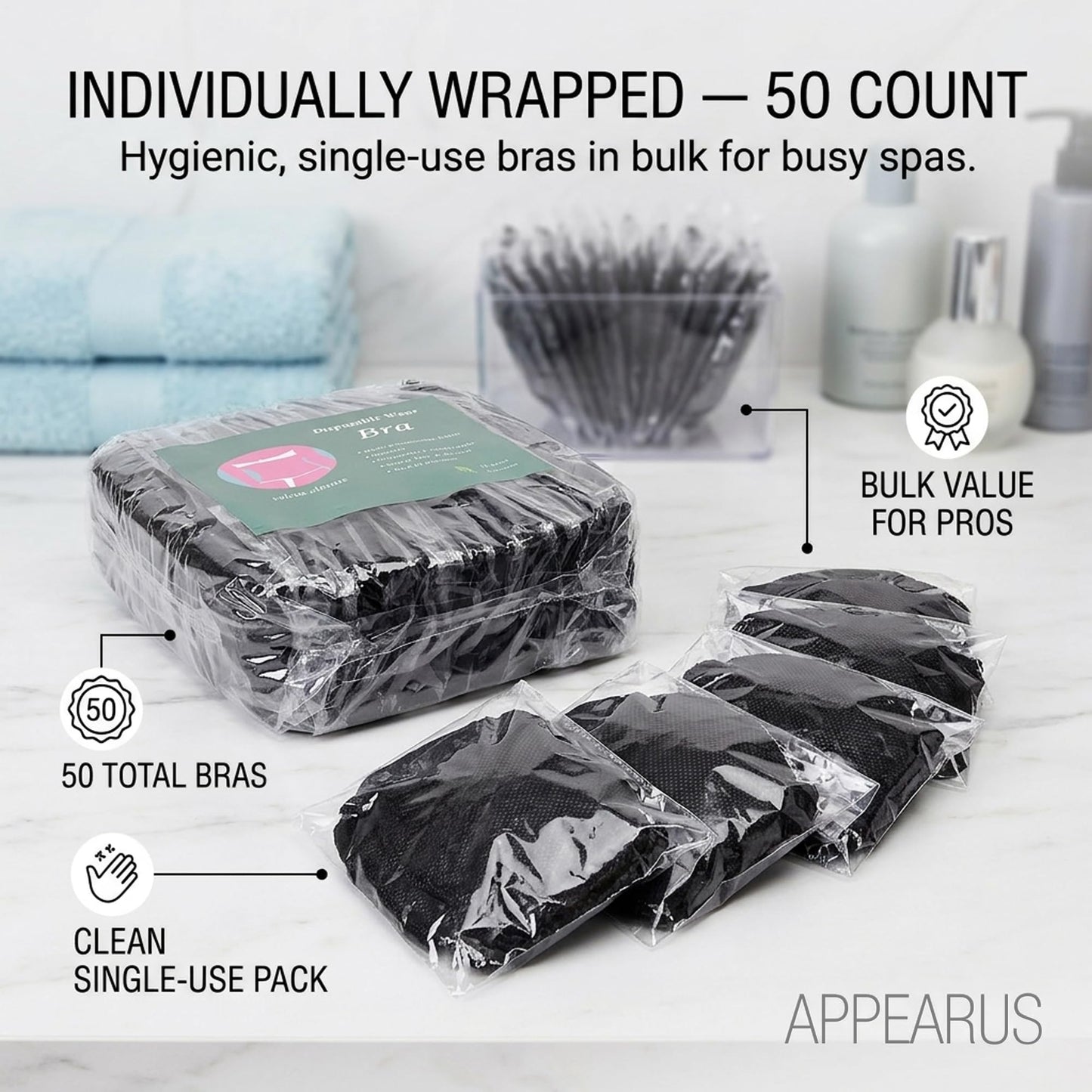 APPEARUS Disposable Bandeau Bra 50 Count Beauty and Personal Care APPEARUS