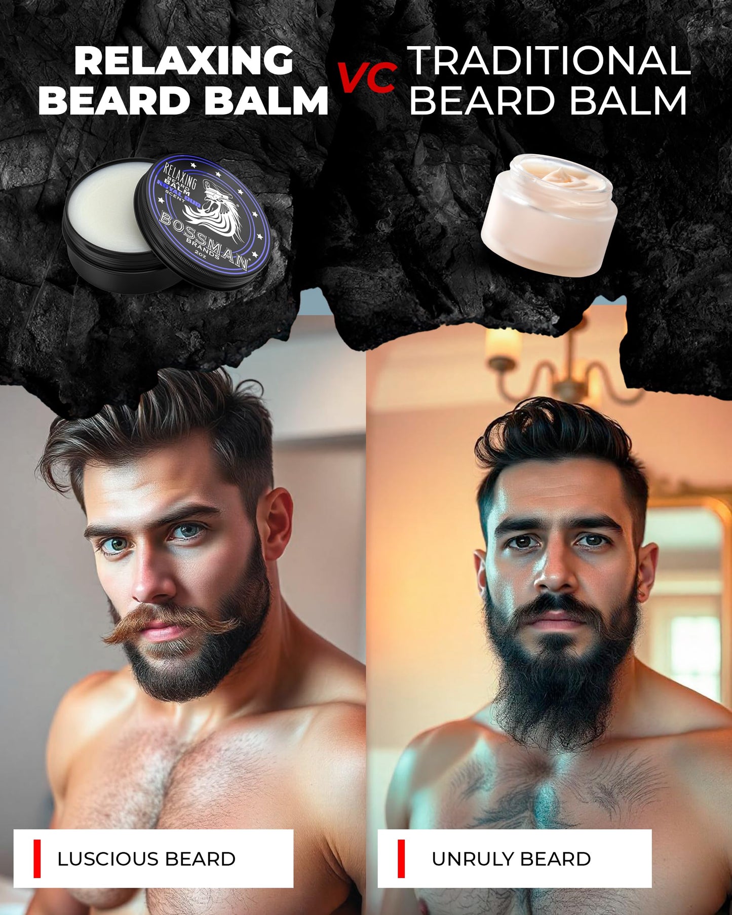 Bossman Beard Balm Variety Pack - Beard Grooming, Growth and Care Kit - Softener and Moisturizer - All 6 Scents