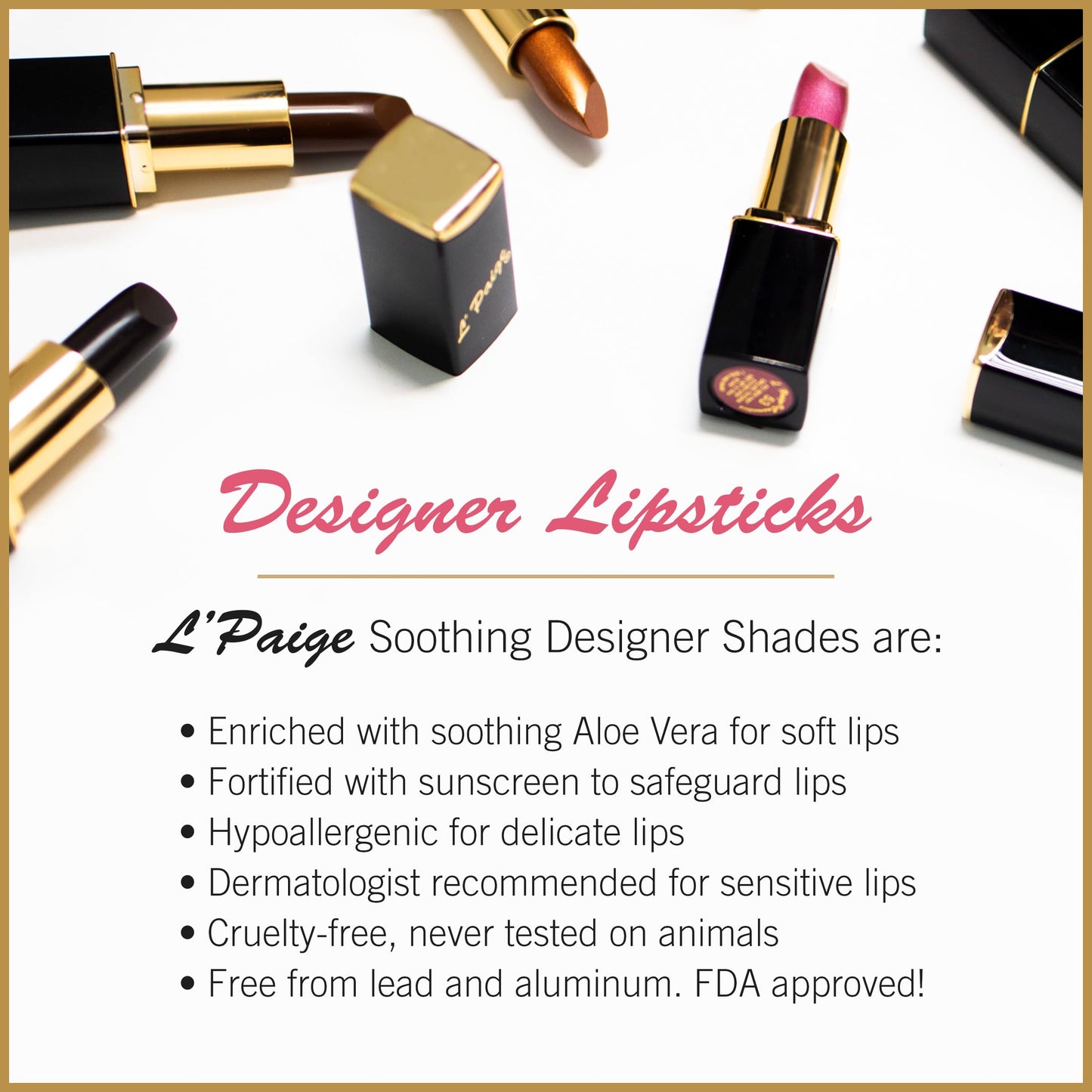L'Paige Split-Stick Lipstick - Pink/Frost, Dual-Sided Aloe Vera Moisturizing Formula, Long-Lasting Split-Tone Frosted Satin Finish, Hydrating Smooth