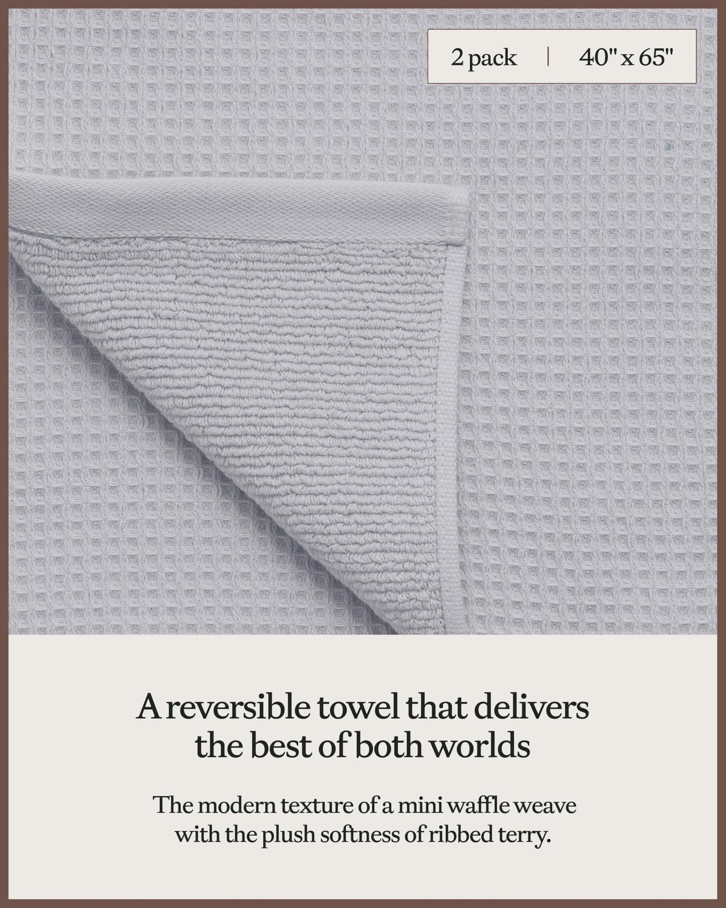 Cozy Earth Waffle Bath Sheets - 60% Cotton 40% Viscose from Bamboo Bath Sheets 40 x 65 Inches - Soft & Absorbent Terry, Reversible Mini Textured…