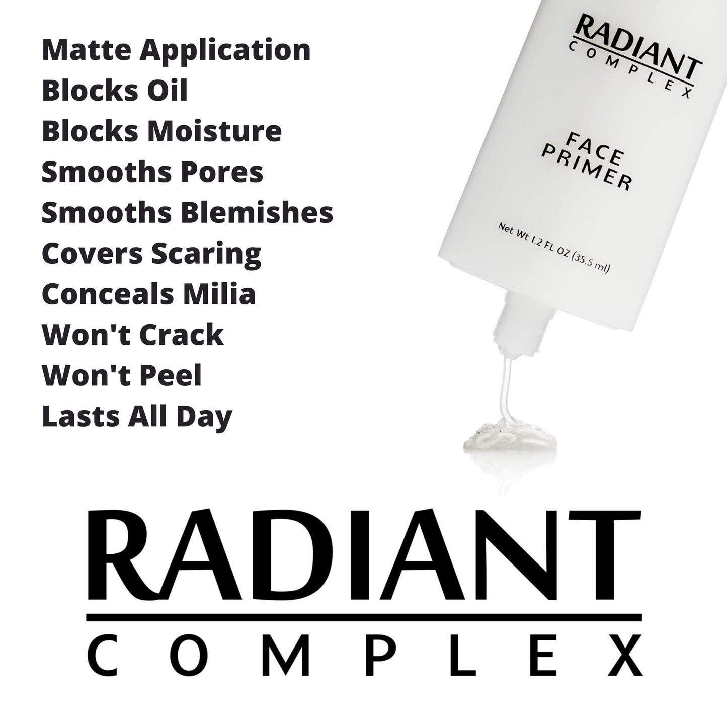 Best Makeup Base: Radiant Complex Face Primer and Pore Minimizer Transforms Your Skin into a Smooth Matte Canvas for Applying Foundation and Make Up