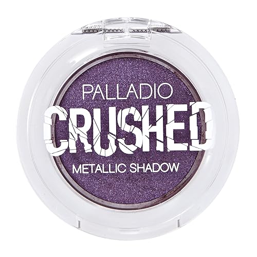 Palladio Crushed Metallic Eyeshadow, Nebula, Pressed Pigments for Highly Reflective Foil Finish, Cream Eyeshadow w/No Creasing, Amazing Color Depth