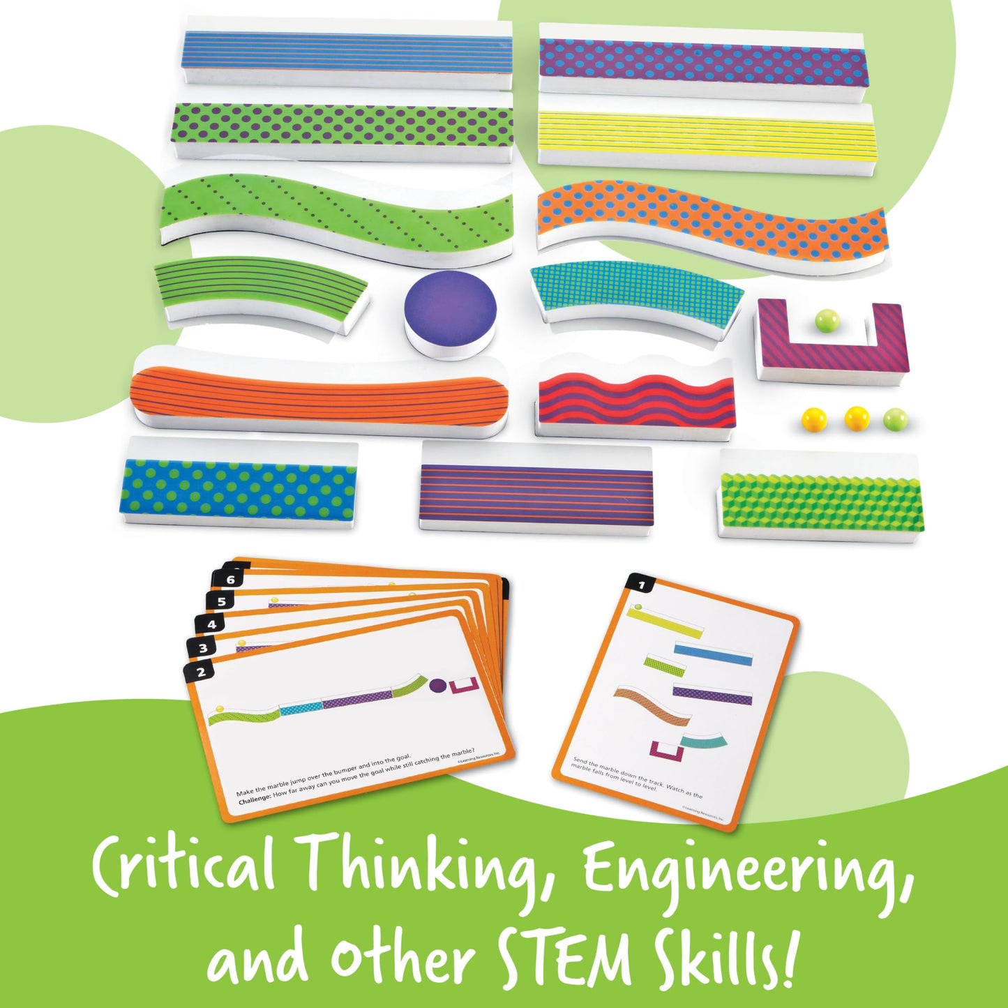 Learning Resources Tumble Trax Magnetic Marble Run – STEM Wall Activity Toy for Kids, Montessori Classroom Must-Have, Fine Motor Skills