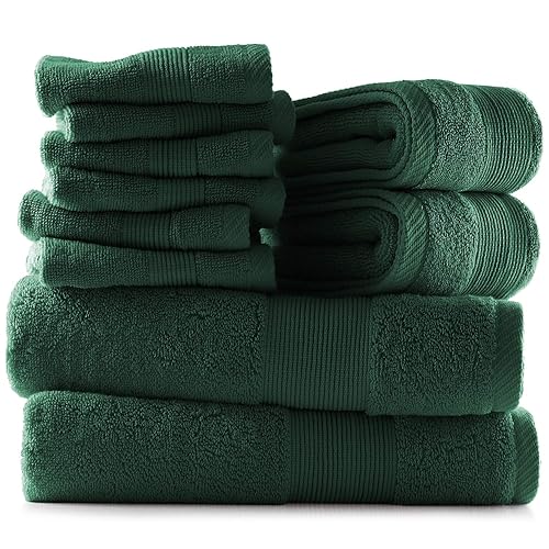 Hearth & Harbor Bath Towels for Bathroom - 100% Ring Spun Cotton Luxury Bathroom Towels - Ultra Soft & Highly Absorbent, Bath Towels Set of 10…