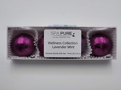 Spa Pure Lavender Mint Aromatherapy Shower Steamers Bombs - Shower Bombs with Essential Oils - Unisex Bath Melts - Self Care and Relaxation Shower…