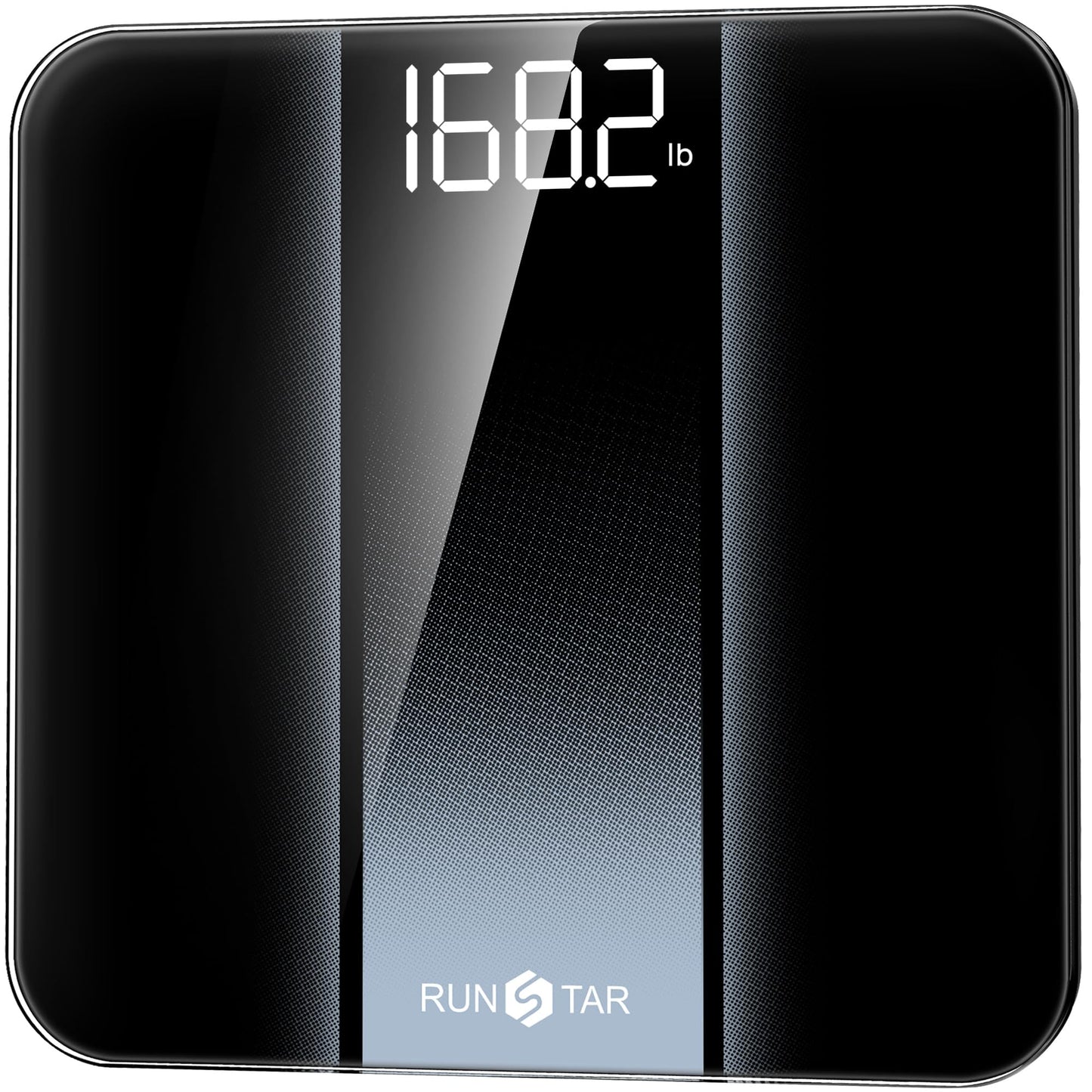 RunStar Digital Bathroom Scale for Body Weight with High Precision, Clear LED Backlight Display, Accurate Scale with 6mm Tempered Glass, 400lb, Silver
