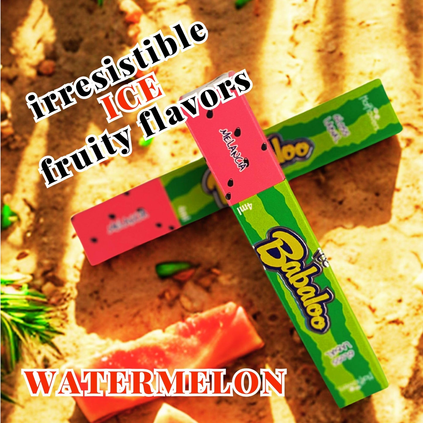 HOT FLOWERS Ice Babaloo Lip Gloss - Moisturizing Gloss with Coconut Oil - Hydrating & Flavored - 15g (Watermelon)