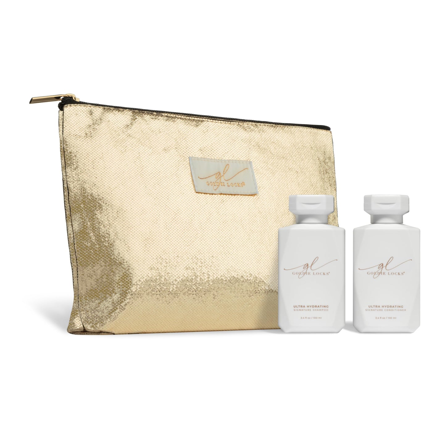 Goldie Locks Shampoo & Conditioner Travel Set, TSA-Approved Hydrating Hair Care Duo with Biotin, Marula Oil & Rose Water, Protein, Sulfate