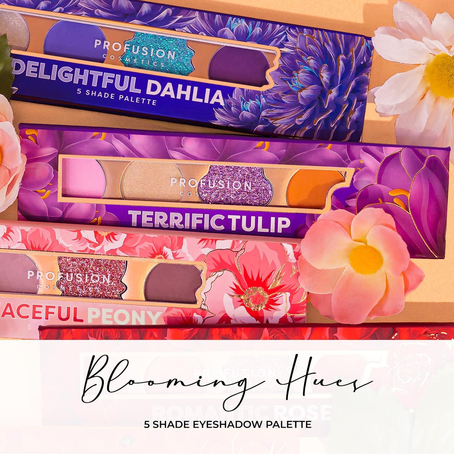 Profusion Cosmetics 5-Shade Mini Eyeshadow Palette - Highly Pigmented with Matte & Shimmer Finishes, Blendable Travel-Friendly Kit, Vegan