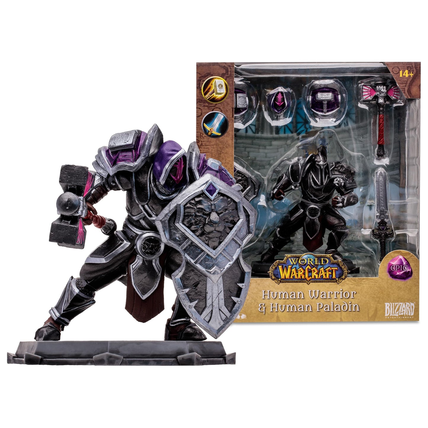 McFarlane Toys - World of Warcraft Human: Warrior/Paladin (Epic) 1:12 Scale Posed Figure