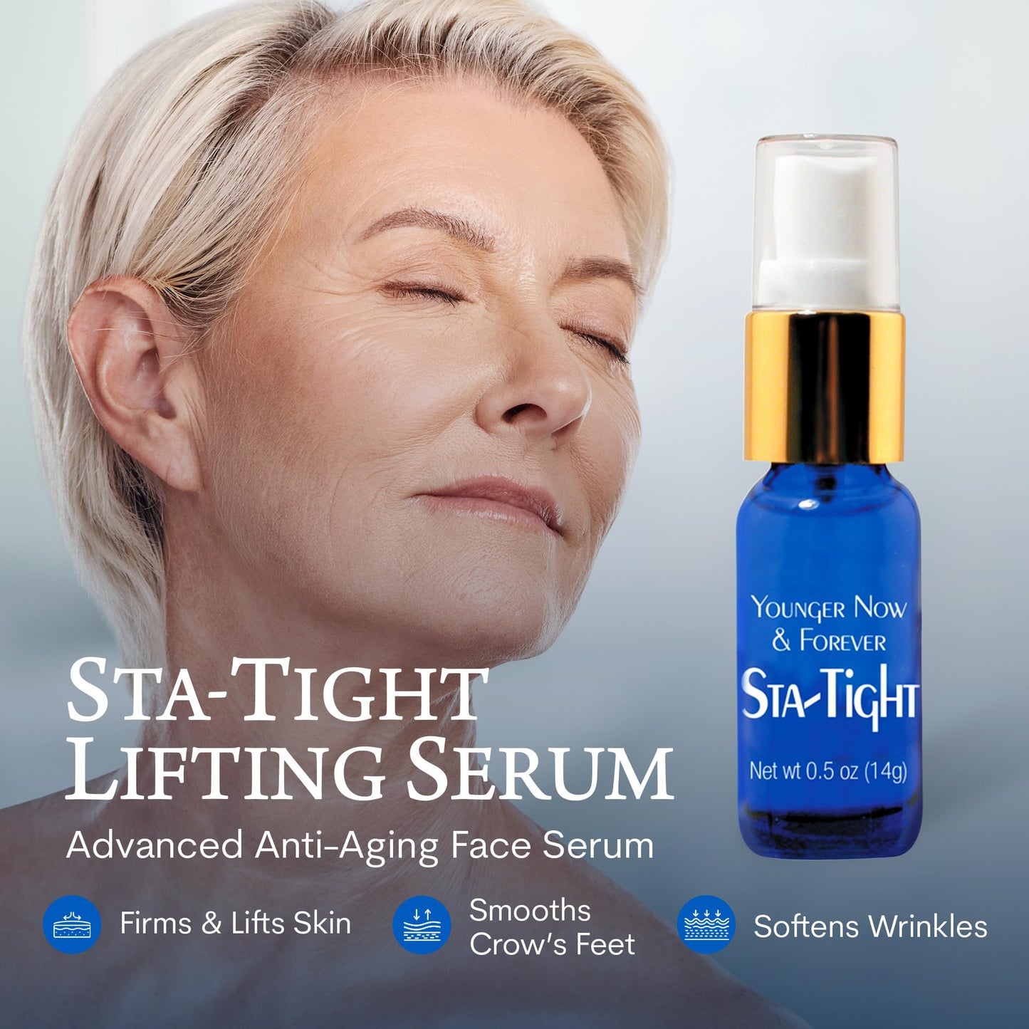 Biologic Sta-Tight Anti Aging Serum - Smoothing Face Serum for Women for Wrinkles and Fine Lines Around Eyes, Mouth & Forehead - Lifting & Firming