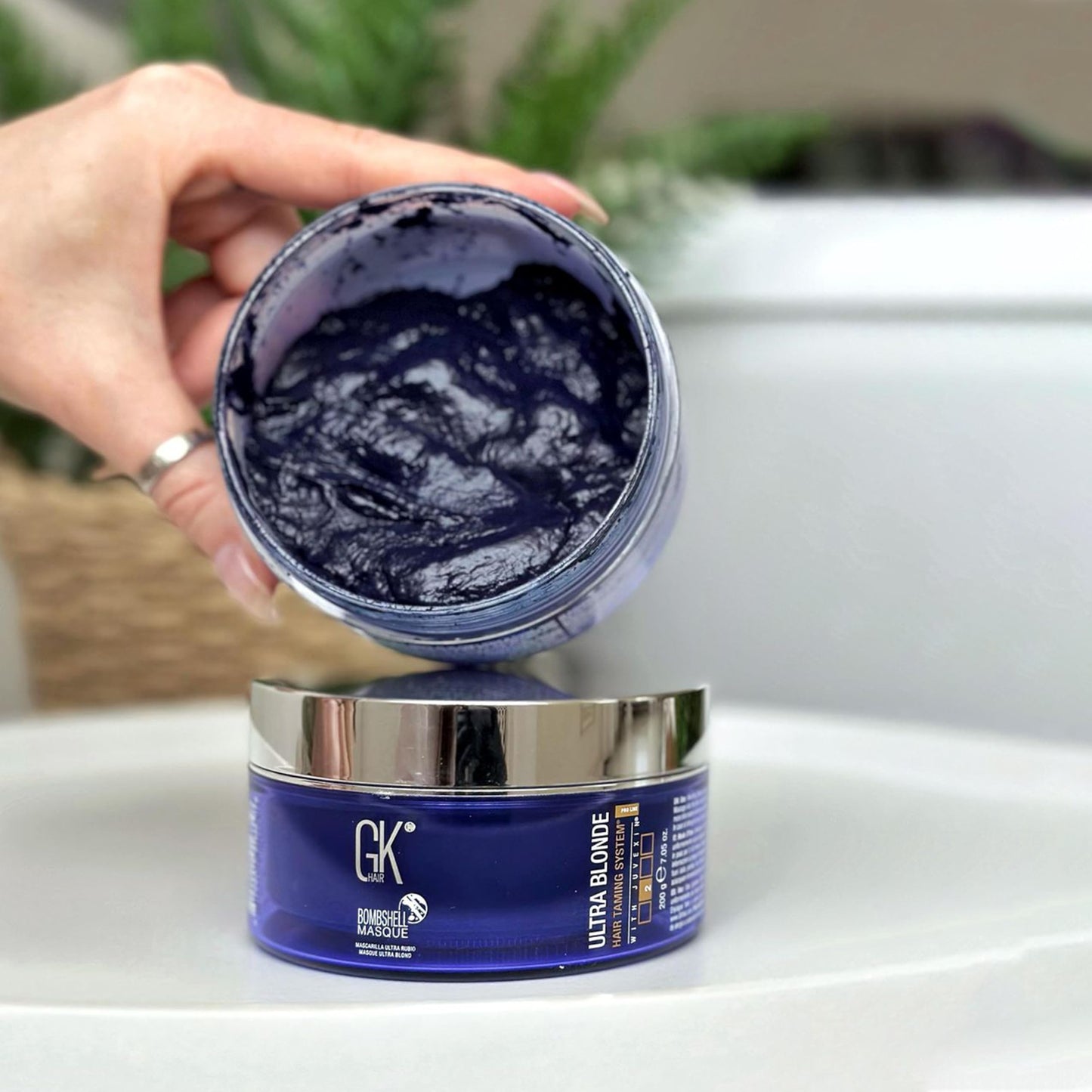 GK HAIR Global Keratin Lavender Bombshell Masque (7.05 Fl Oz/200 g) Semi-Permanent Long Lasting Hair Toning Color Pigments Moisturizing Styling