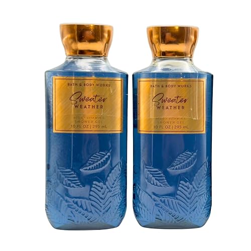 Bath & Body Works Shea + Vitamin E Shower Gel, Set of 2, 10oz Each (Sweater Weather)