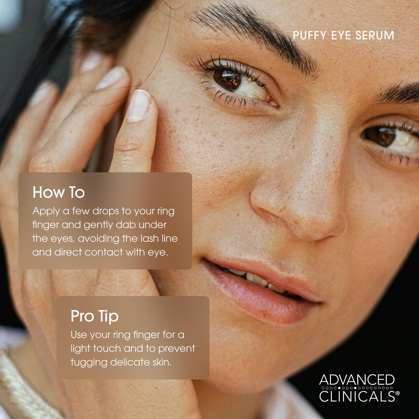 Advanced Clinicals Puffy Eye Under Eye Serum | Visible Anti Aging Brightening Vitamin C + Caffeine Serum Helps Improve Look Of Puffiness, Fine Lines
